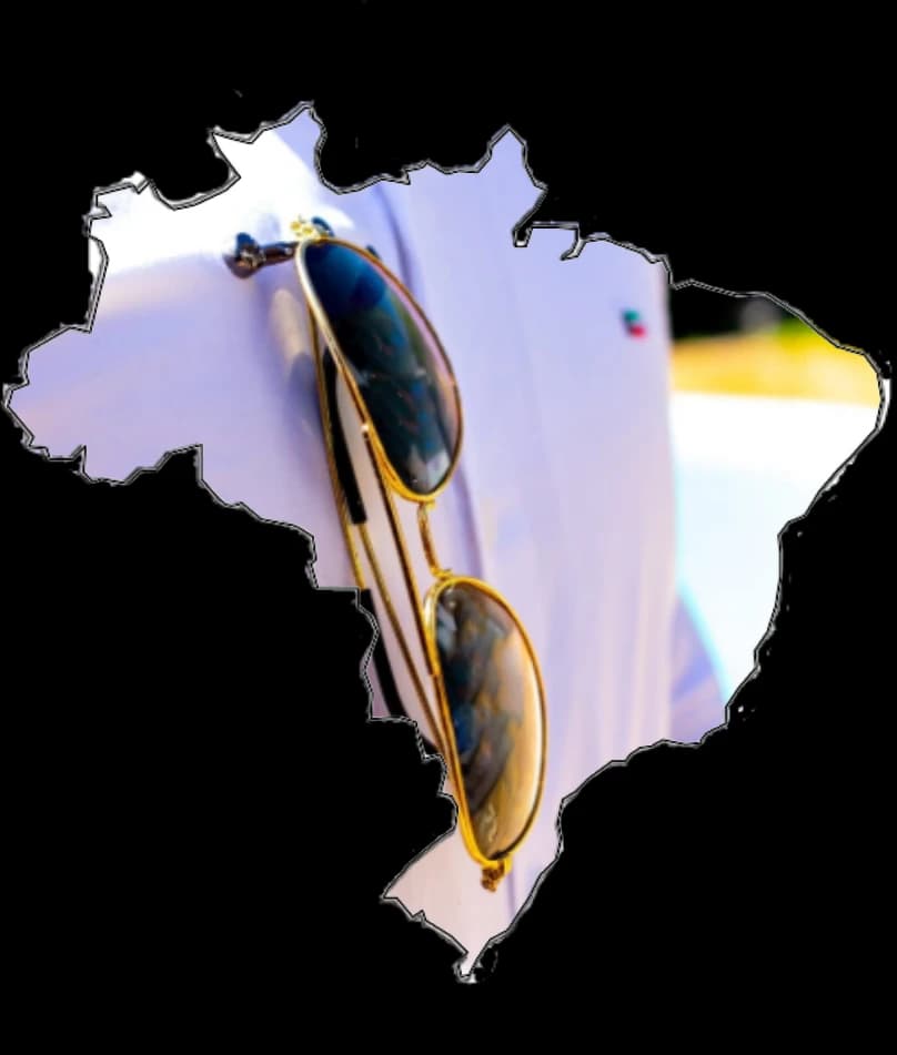 Mapa do Brasil com óculos de sol